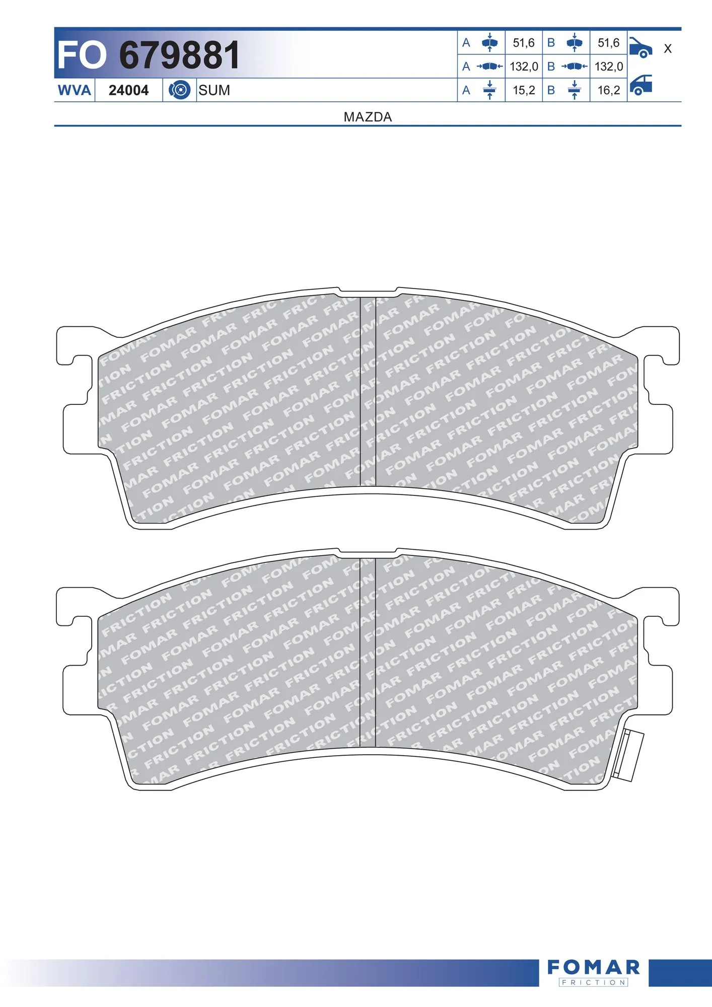 Brake Pad Set, disc brake